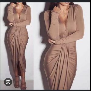 Revamped Mauve Long Sleeve Dress
